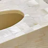 Natural Shell Tissue Boxes European Western Restaurant Napkin Box Bedroom Desktop Draw Paper Organizer Home Decoration Modern 3