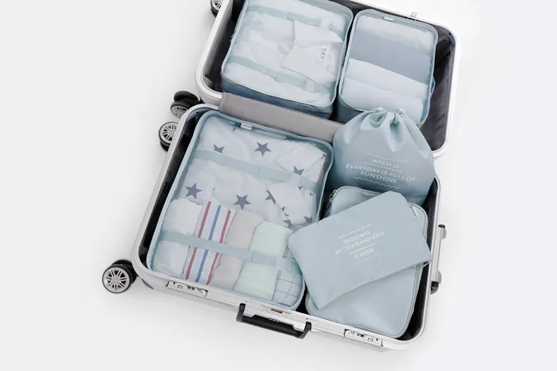 JULY'S SONG 6 шт. дорожная сумка набор Водонепроницаемый Упаковка куб портативный органайзер для сортировки одежды аксессуары для багажа товар