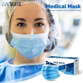 

1/50PCS Disposable Medical Protective Mask 3 Layers Dustproof Protective Cover Masks Prevent bacteria Surgical Masks