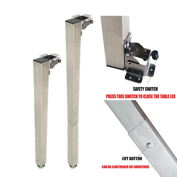 Gamba Tavolo Regolabile In Alluminio | Pieghevole E Telescopica, Altezza 590-775mm - Per Camper, Casa, Balcone - Foto 10