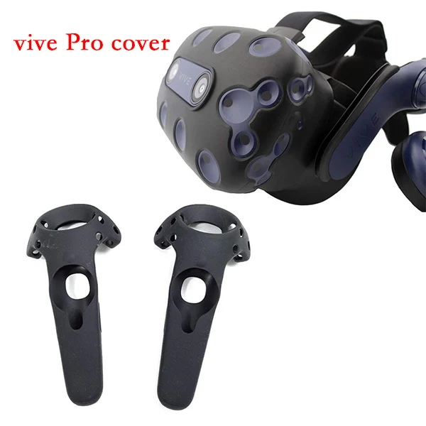 Черный Силиконовая кожа для htc VIVE PRO VR гарнитура виртуальной реальности VR очки шлем контроллер ручка чехол в виде ракушки силиконовый чехол - Цвет: Черный