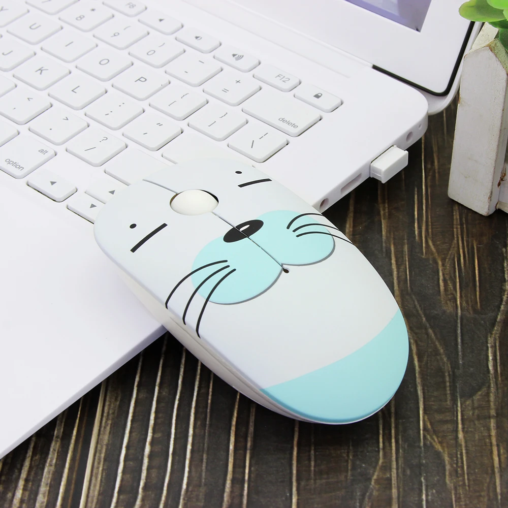 CHYI Беспроводная мини Usb компьютерная мышь для детей, Портативная оптическая 3d PC Mause, розовые, красные, синие Мультяшные милые животные мыши для ноутбука Macbook