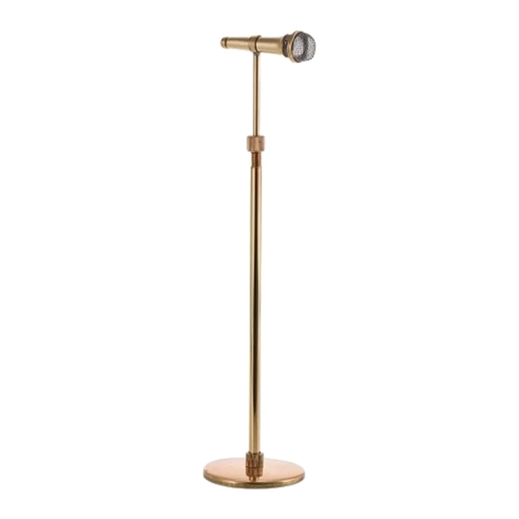 

Mini Microphone with Stand, Musical Instrument Model - Stunning Details, for Hot Toys Action Figures,for Home Desktop Ornaments