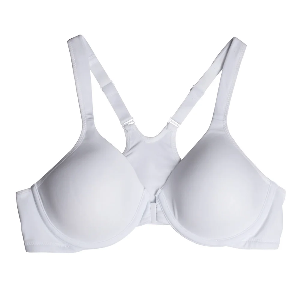 

YBCG Racerback Front Closure Women Bra Y-line Strap White Push Up Bra Fashion Big Cup Plus Size Cotton Thin Cup Women Underwear