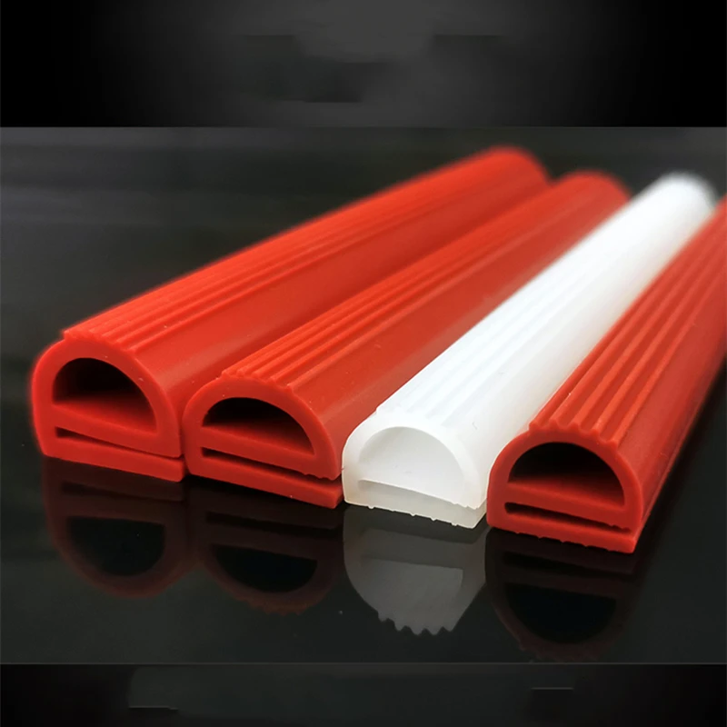 Shape Silicone Rubber Sealing Strip Forno Door Seals Alta Temperatura Resistente ao Calor Strip 5m Vermelho Branco Translúcido e