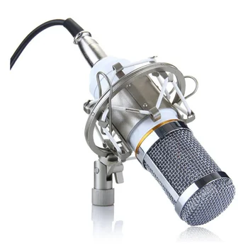 

Condenser miniphone Professional Audio Studio Recording miniphone with Shock Mount White BM-800