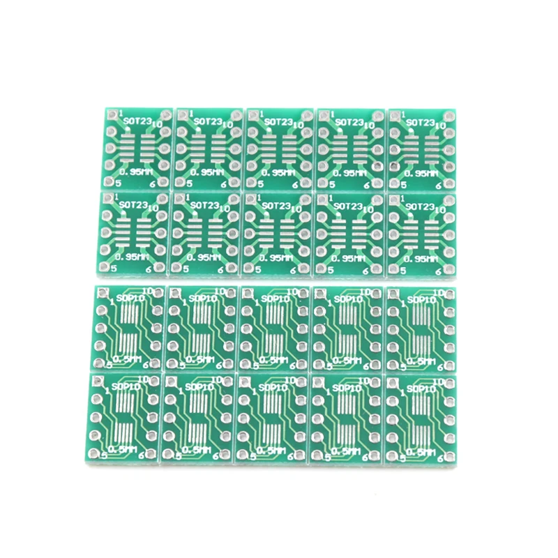 10 pces sot23 msop10 para dip placa de transferência pino passo adaptador