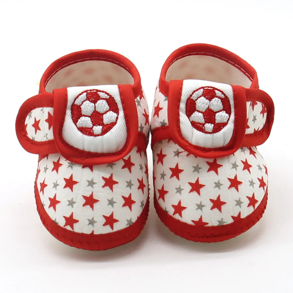 Newborn Infant Baby Shoes Girls Boys Star Soft Cotton Fabric Sole Prewalkers Warm Casual Flats Anti-Slip Shoes Bebek Ayakkabi - Цвет: Красный