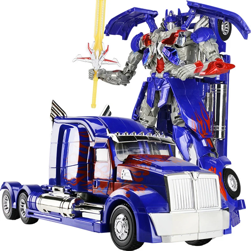 Günstige 45cm Transformation Roboter Auto Spielzeug Krieg Hornet Schlacht Klingen Optimus Prime Film Film 4 Edition Modell Klassische Geschenke Jungen spielzeug