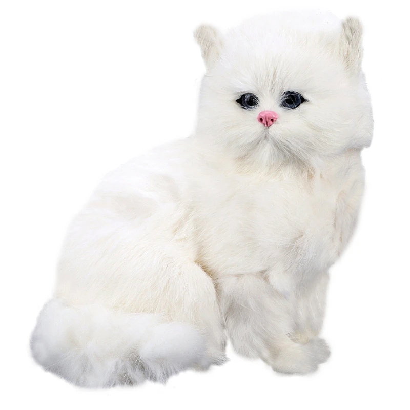 現実的なかわいいシミュレーションぬいぐるみ白ペルシャ猫のおもちゃ猫人形テーブル装飾キッズボーイズガールズ 本物の生き物のぬいぐるみ Aliexpress