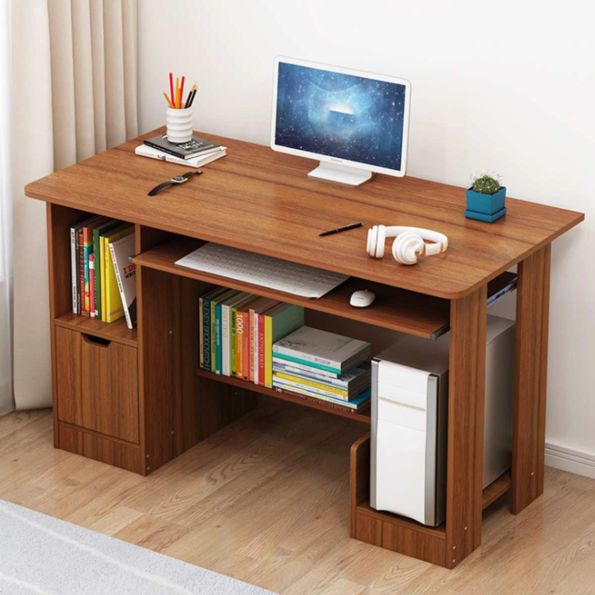 Escritorio grande de madera para ordenador, escritorio de oficina, mesa de escritura, soporte Universal ordenador portátil, estación trabajo para PC, mesa estudio, muebles de oficina para el hogar|Escritorios para