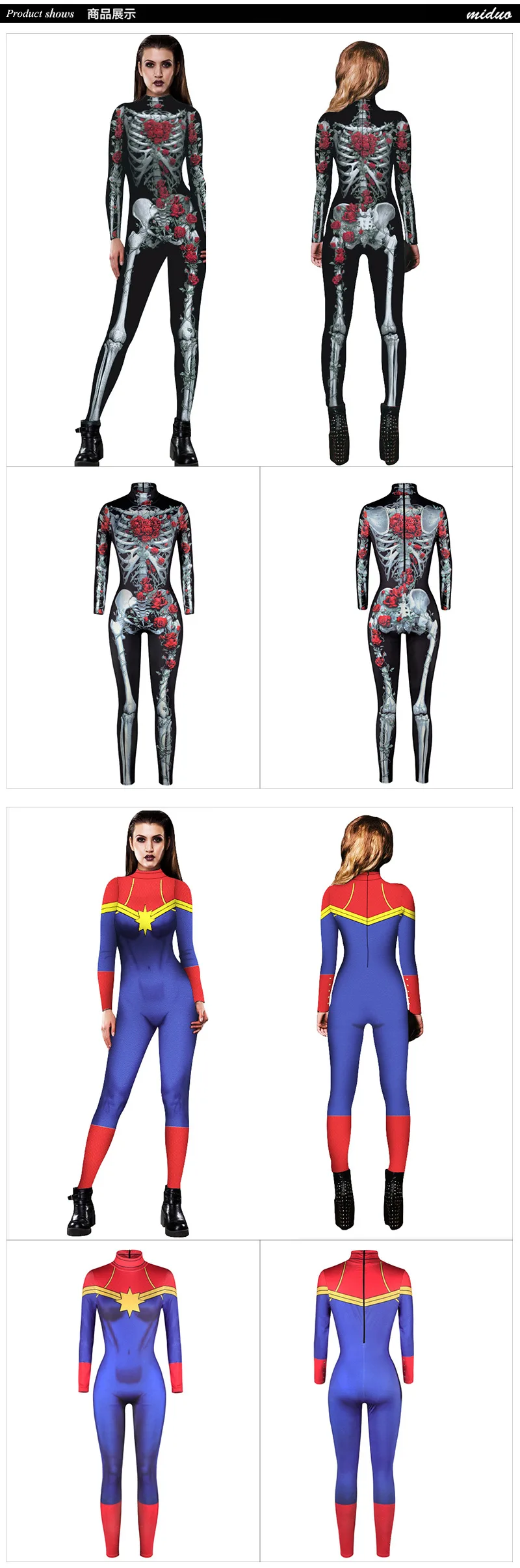 CLAINTEKS Women’s Halloween Costumes Terror Skeleton Cosplay Tights Jumpsuit Sexy 3d Print Skinny Long Sleeve Overall Romper Clothing -Zentai shop online Hfa5cc48fc42d49f8bf2a4126063fb9aay.jpg