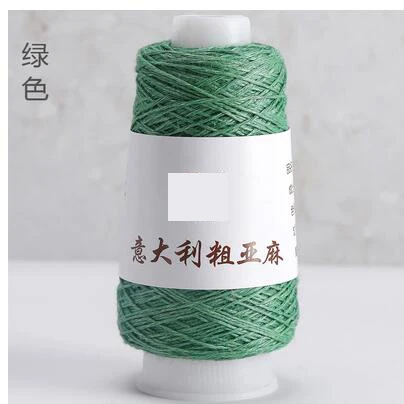 green 50 г/шт. итальянская ramie льняная пряжа крючком шляпа линия diy ручной работы летняя крутая шляпа тканая связанная крючком сумка пряжа 1 мм Толщина - Цвет: green
