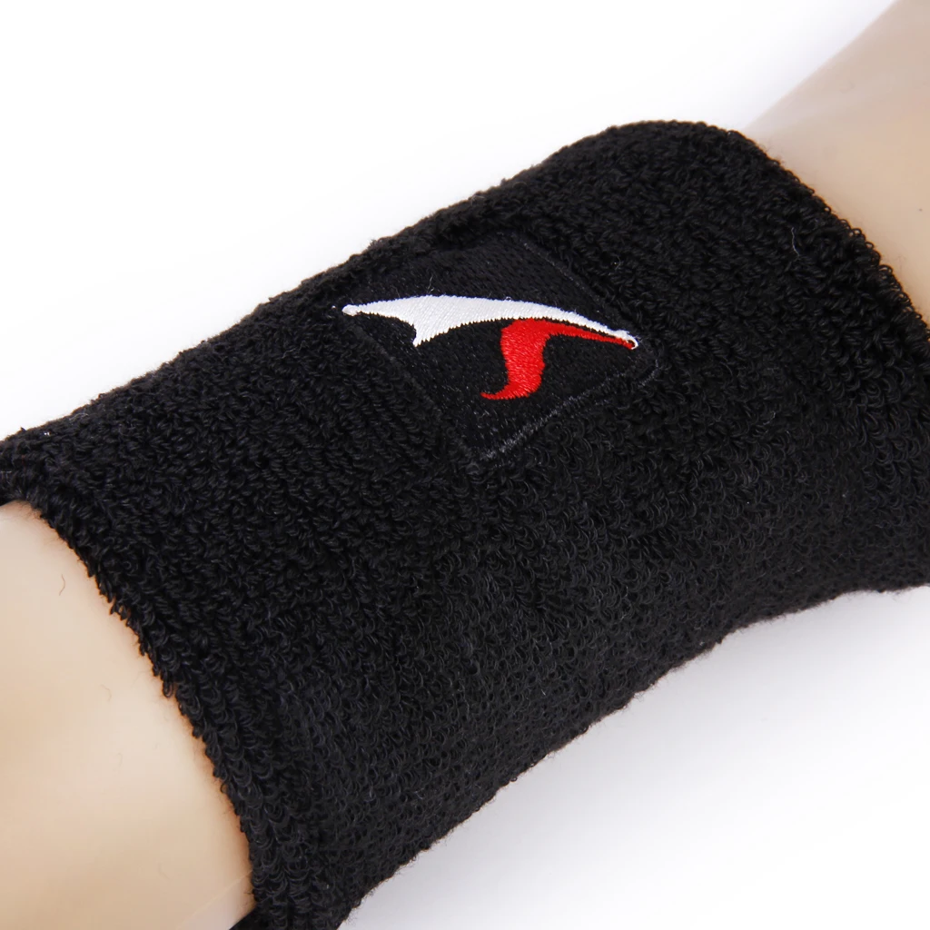 1 Pcs Unisex Terry Cloth Cotton Sport Wristband Badminton Tennis Gym Wrist Band Sweatband Black