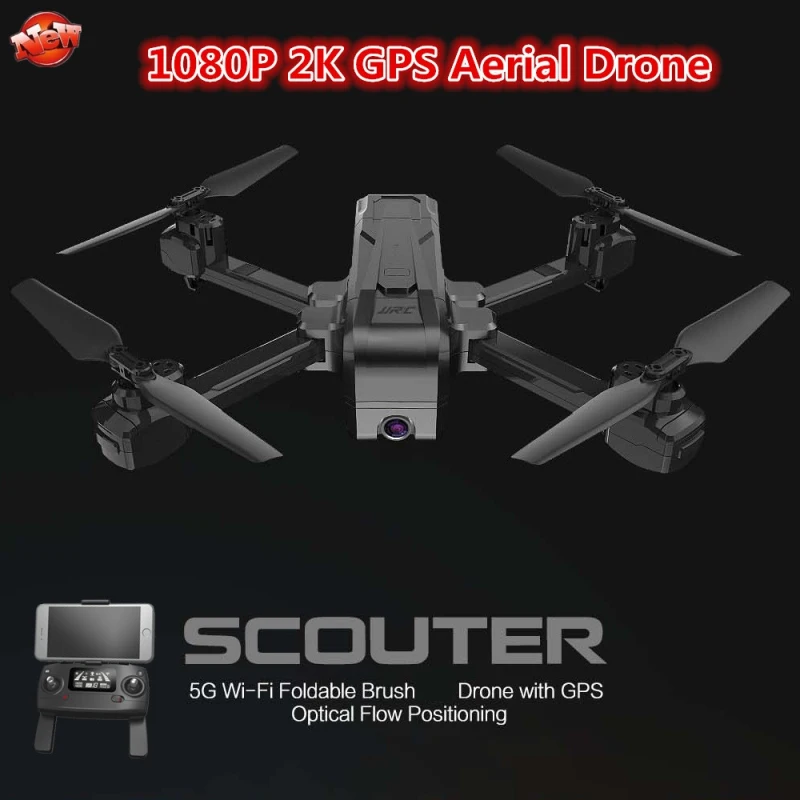 WIFI FPV 2K HD GPS Aerial Photography Camera Auto Folllow Me RC Drone 800M One Key Return Wireless FPV Transmission Helicopter