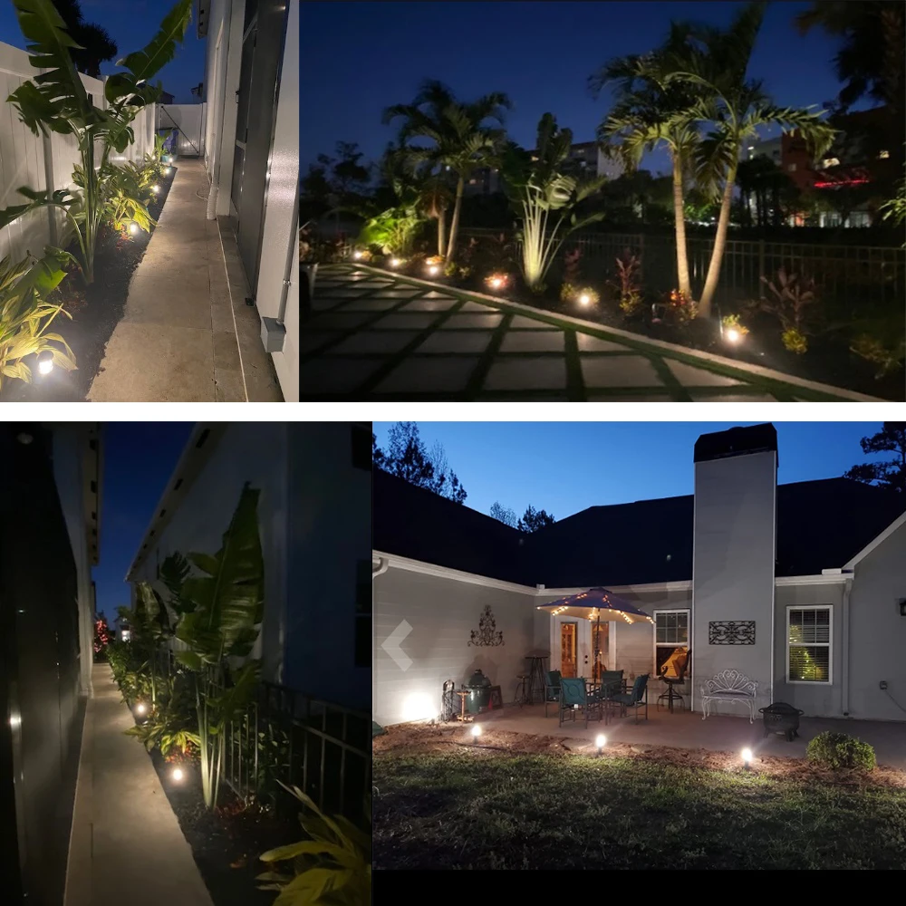 8Pcs LED Outdoor Garden Lawn Lights Pathway Yard Landscape Lamps Mushroom Spike Type With 2*1m Cable IP65 DC12V  Easy-Install 5