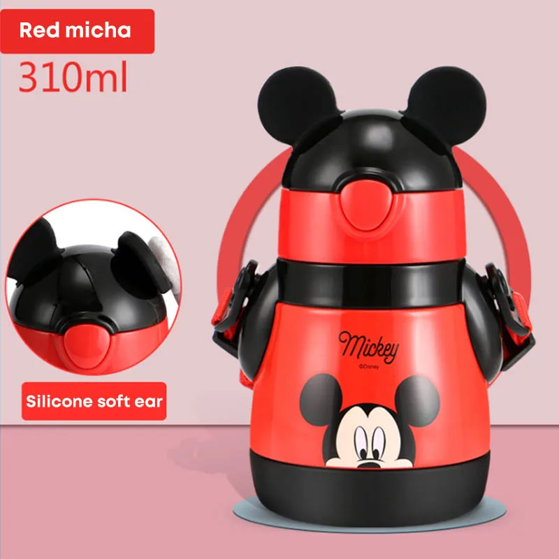 Red Mickey Дисней 310 мл Сиппи чашка пищевого класса силиконовая безопасная анти-Осенняя детская чашка для кормления портативная детская бутылка для воды 4 стиля - Цвет: Red Mickey