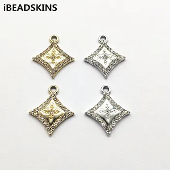 

New arrival! 22x19mm 100pcs Zinc Alloy Rhinestone Square shape Charm for Earrings parts,hand Made Earrings Findings Jewelry DIY