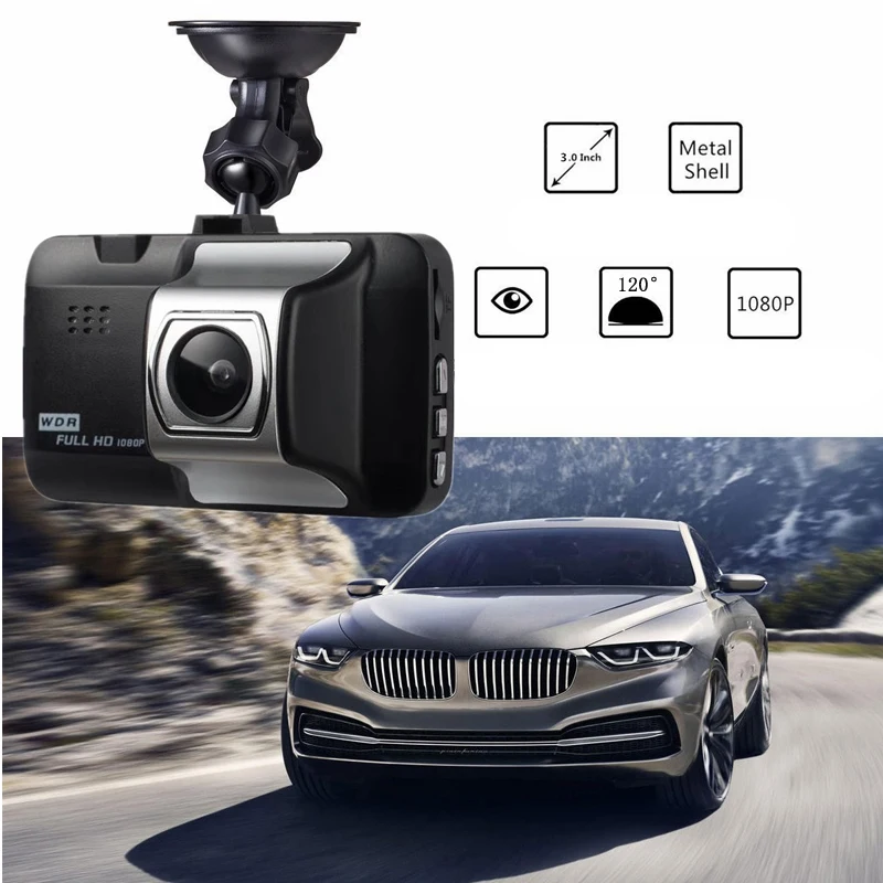 

Driving Recorder Car Video Recorder 3.0" Screen Driving Record Night Vision Full HD 1080P Wide Angle 140 Degree High Resolution