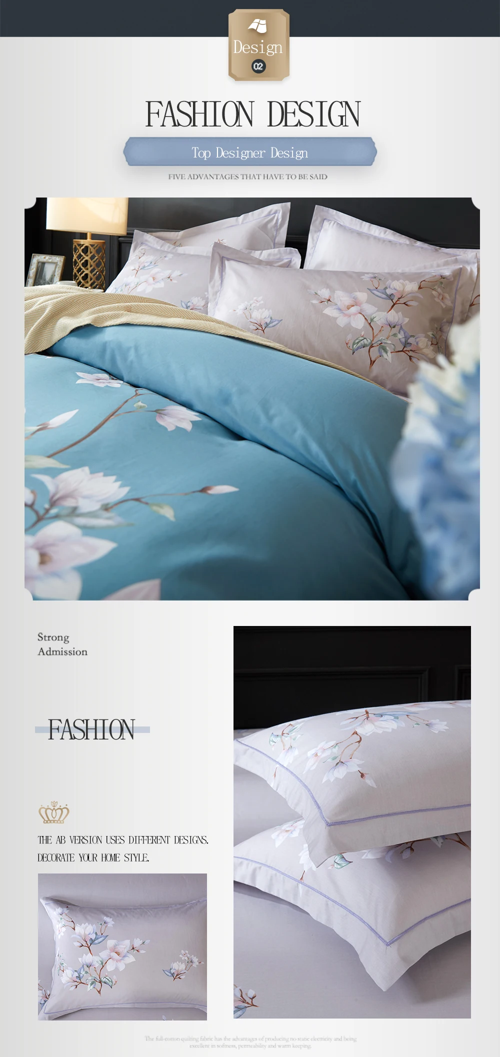Белый цветочный узор шлифовальный хлопковый набор постельного белья Синий Серый 4 шт. мягкий теплый пододеяльник для зимней королевы королевского размера