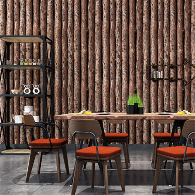 

3D Tree Trunk Pattern Wallpaper For Coffee Store Clothing Store Hotel Living Room Restaurant Wall Decor