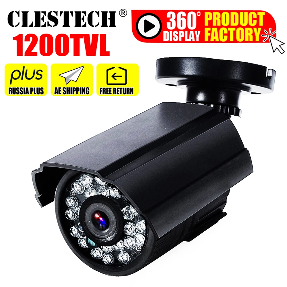 Mini HD Cctv Camera 1200TVL in/Outdoor Waterproof IP66 IR Night Vision CMOS  Analog color home monitoring security Have bracket 4led array real full hd 1200tvl cctv camera 960h analog waterproof ip66 outdoor ir cut infrared 30m night vision security video