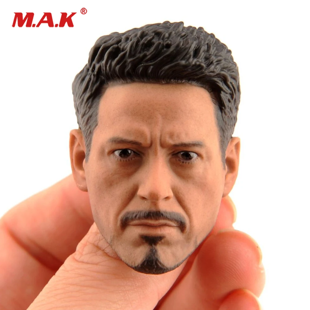 

1/6 Iron Man Tony Stark Head Carved Young Man Head Model for 12'' PH Action Figure body