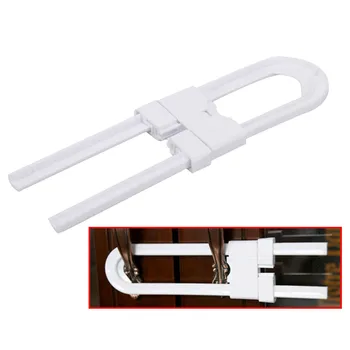 

2pcs/pack Safety Lock Cupboard Kids Handles Childproof For Cabinet Storage Door Baby Protection Multifunction U Shaped Sliding