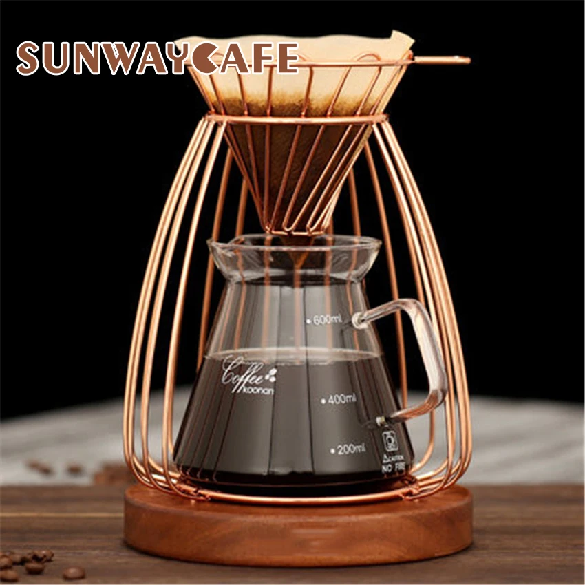 V60 деревянная устойчивая стойка для кофе, держатель для кофейного фильтра, бумажный фильтр для капельного фильтра, набор для эспрессо, аксессуары для кофе для бариста