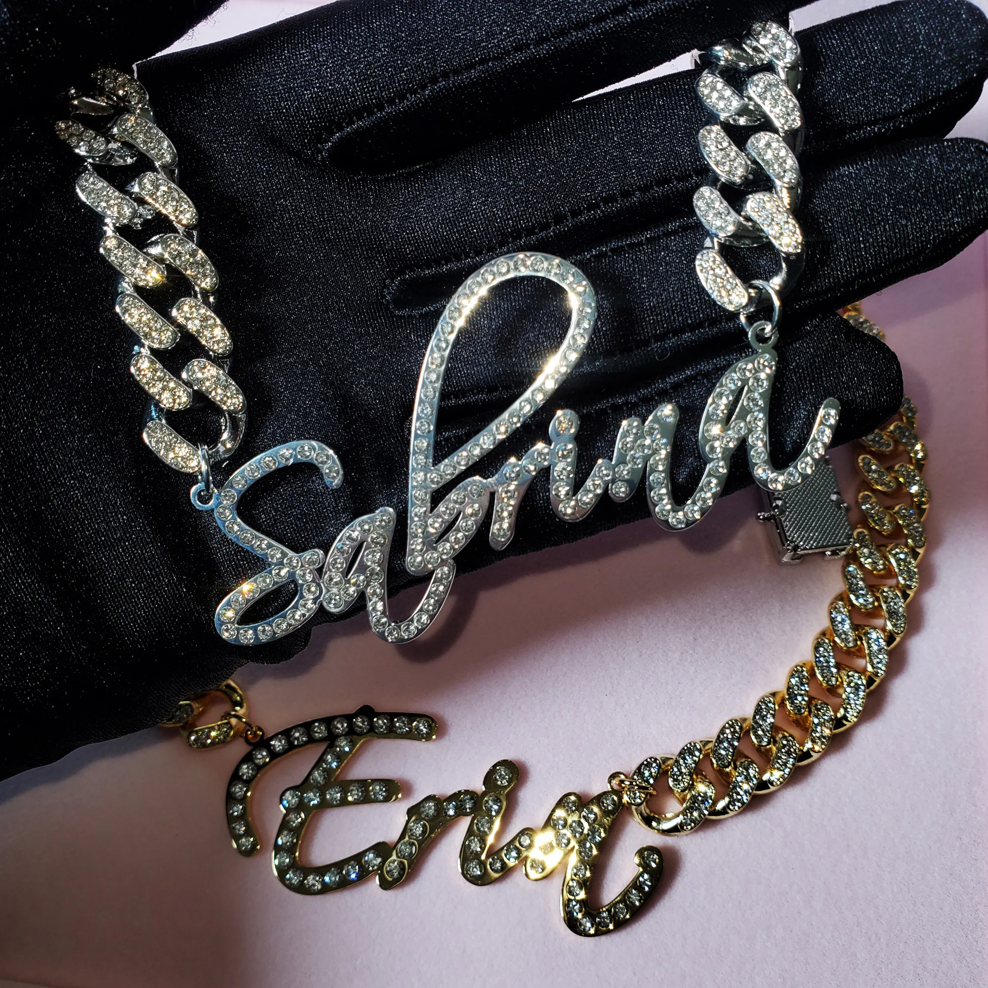 Personalised Stainless Steel Name Plate Necklace Women's Name Jewelry & Accessories Custom Script Font Letters Necklace Gifts