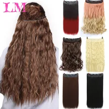 LiangMo, 24 дюйма, Длинные Синтетические кудрявые волосы, 3/4, на всю голову, на заколках, 5 клипов, для наращивания, черный, коричневый, 24 цвета, натуральные волосы, 1 шт., для Wom