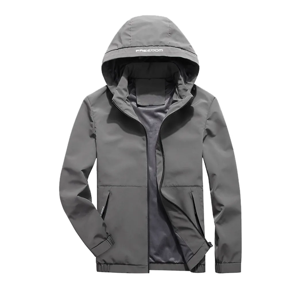

.Men's Casual Waterproof Jacket 2019 Spring Autumn Tourism Windbreaker Bomber Jacket Male Raincoat Windproof Hooded Coat 4XL