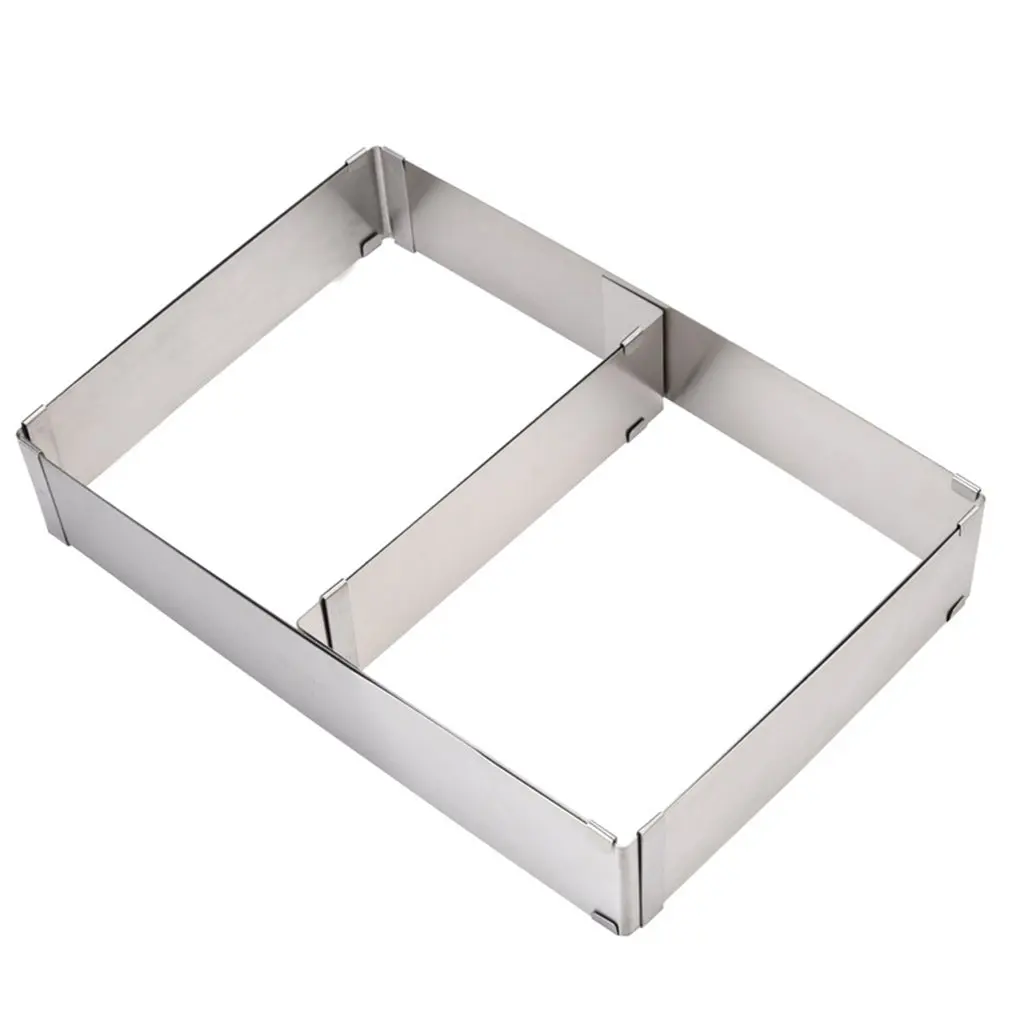 

Household Stainless Steel Cake Mold Adjustable Telescopic Rectangular Mousse Ring Cake Mold Baking Tool