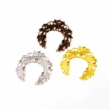 

Free Shipping 5Pcs DIY Olive Branch Jewelry Accessories Filigree Wraps Connectors Metal Crafts Gift Decoration 45*45mm