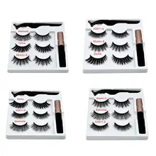 Magnetic False Eyelashes Eyeliner Magnet Eyelash Set 3 Pairs Of Magnetic Eyelashes + Eyeliner + Tweezers Magnetic False Eyelashes Eyeliner Magnet Eyelash Set 3 Pairs Of Magnetic Eyelashes + Eyeliner + Tweezers