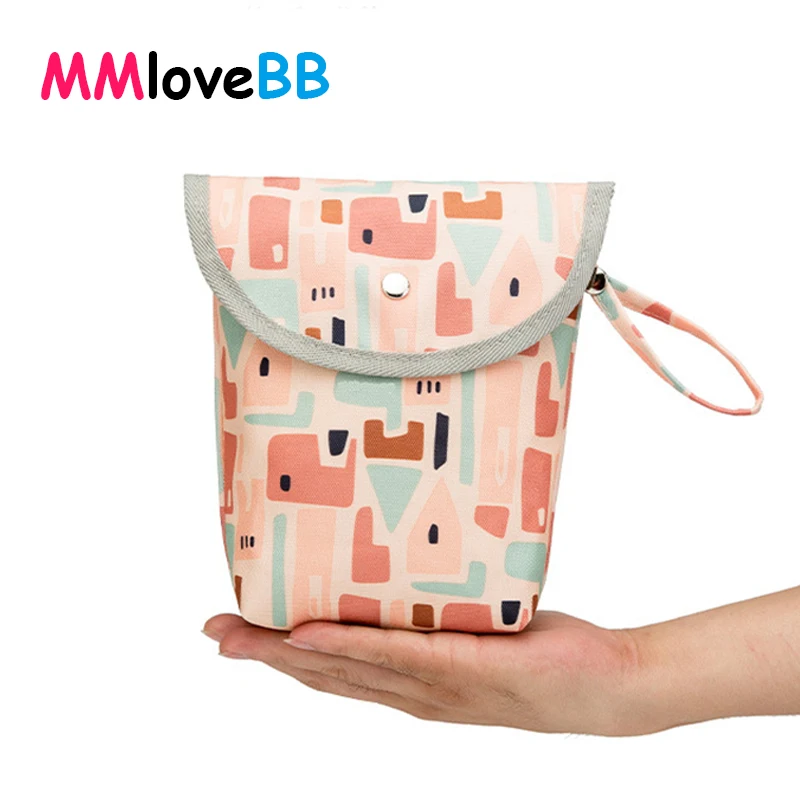 MMloveBB водонепроницаемый многоразовый влажный мешок Печатные карманные сумки для подгузников PUL дорожные влажные сухие сумки Сумка для подгузников