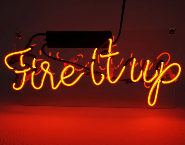 

Neon Light Sign Custom Name Beer Bar Home Decor Open Store Lamp Display fire it up-red 13'X6''