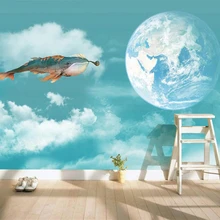 Diantu пользовательские обои мечта КИТ Летающая земля украшения ТВ фон стены гостиная спальня детская комната 3d обои
