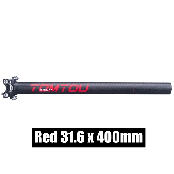 SeatPost 31.6MM TOMTOU 3K углеродный велосипед MTB комплекты для руля горного велосипеда Руль+ ствол+ подседельная трубка велосипедные части красный матовый-TR6T35 - Цвет: SeatPost 31.6MM