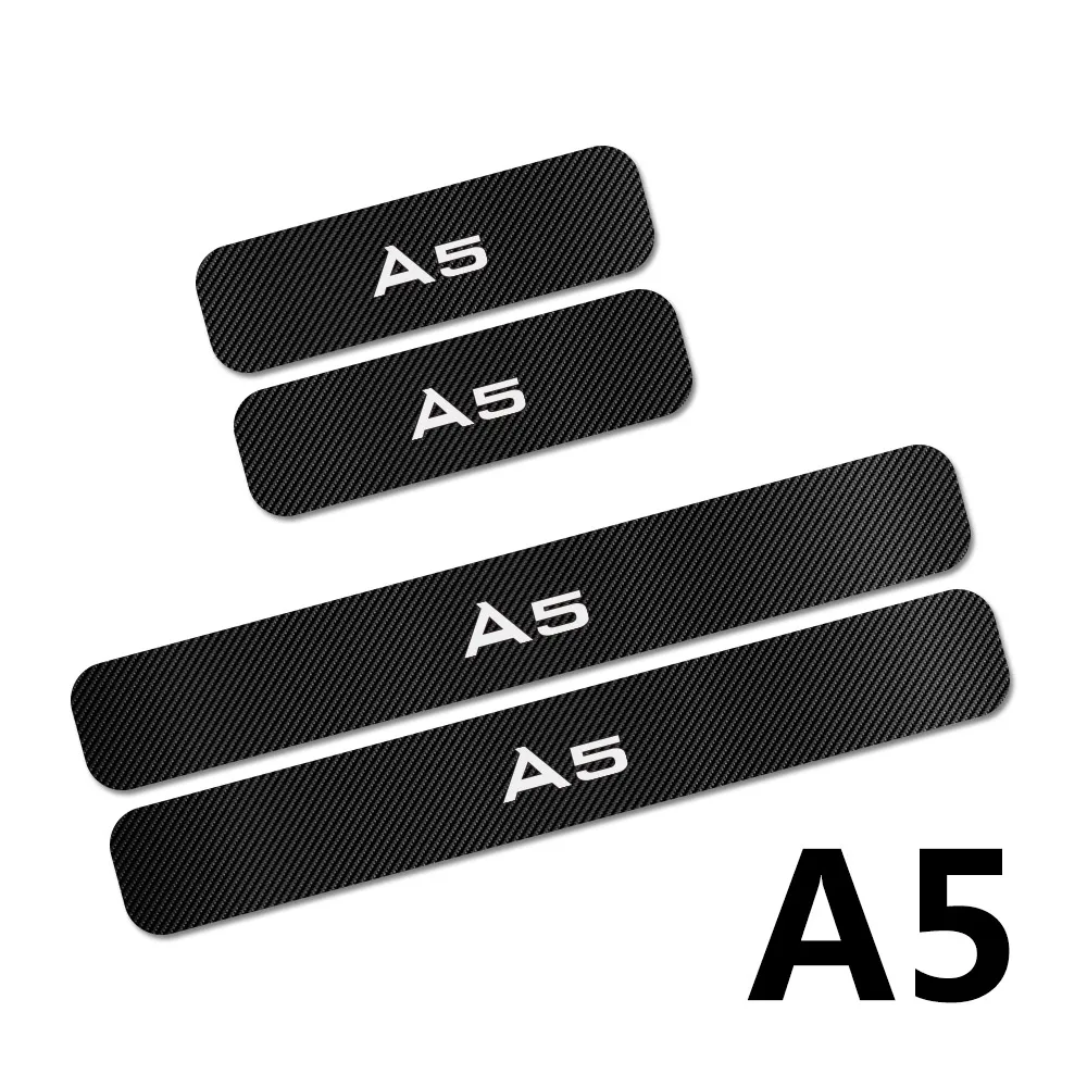 A5 Автомобильные накладки на пороги Стикеры для Audi A4 B5 B6 B7 B8 B9 A3 8P 8V 8L A5 A6 C6 C5 C7 A1 A7 A8 Q2 Q3 Q5 Q7 RS3 RS4 RS5 RS6 TT аксессуары - Название цвета: A5