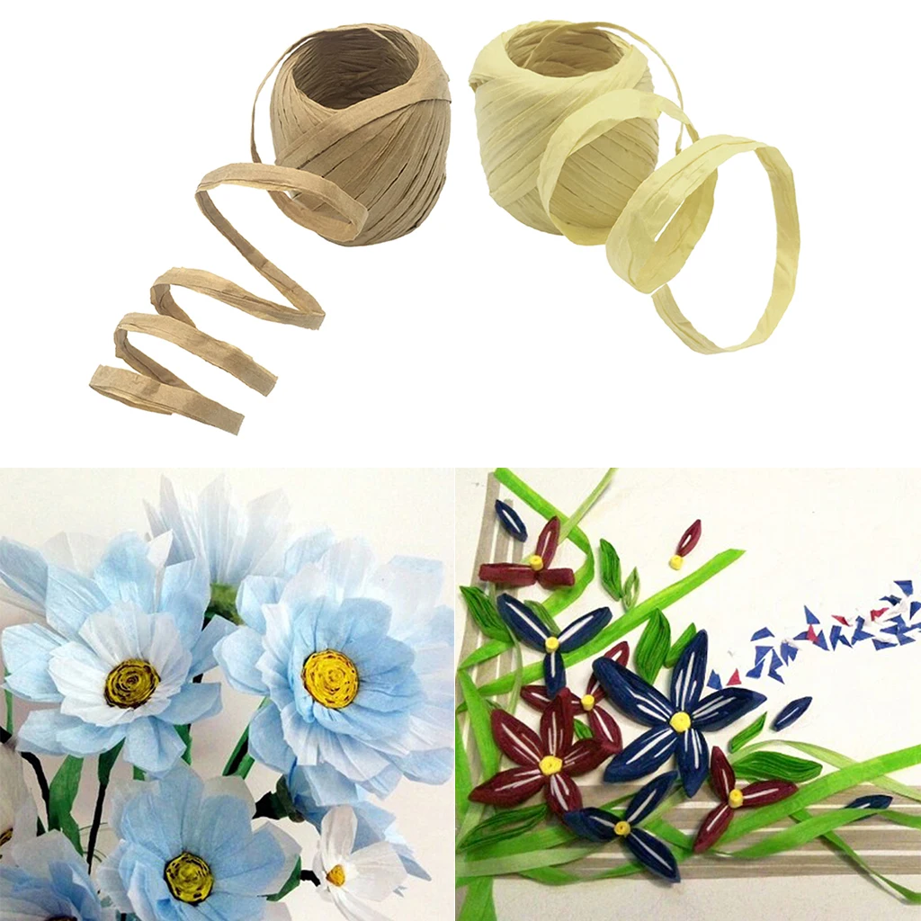 pack Of 2 Raffia Paper Ribbon Wedding Party Box Wrapping Hanging Tags Twine Paper Raffia Roll 22 Yards