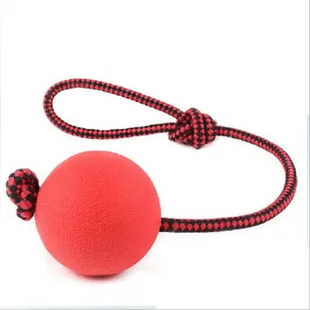 

2018 new Pet molar toy with rope rubber dog toy ball Dog training bite bite resistant ball solid bouncy ball Dropshipping