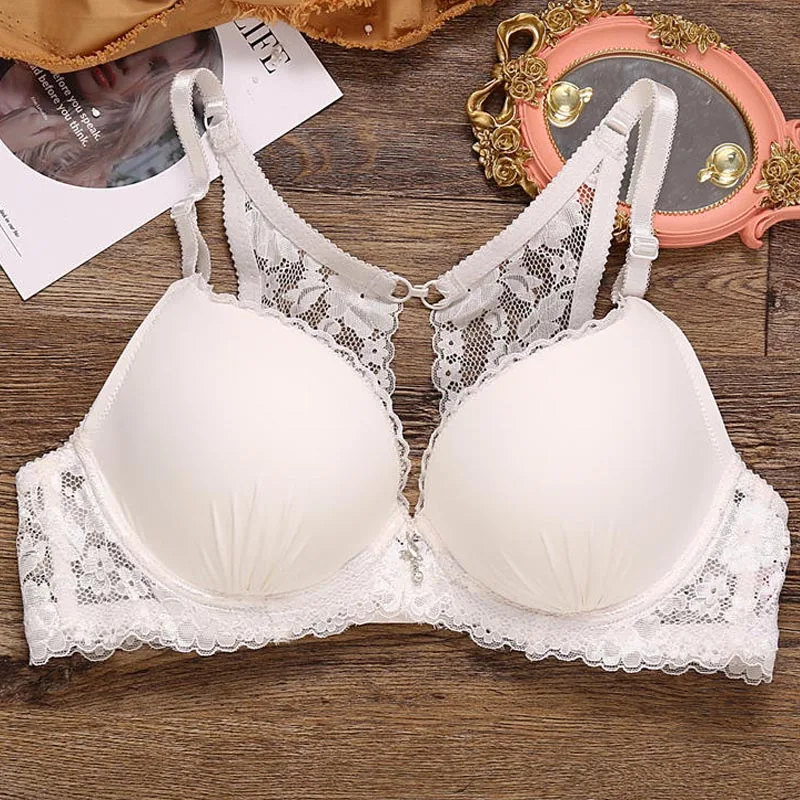  Back Beauty Sexy Push Up Bra for Women Lace Bralette Beauty Back Brassiere Underwire Bras Female Li