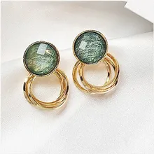 Блестящие боковые новые модные брендовые ювелирные изделия простые геометрические круглые серьги-гвоздики для женщин бусины подарочные серьги