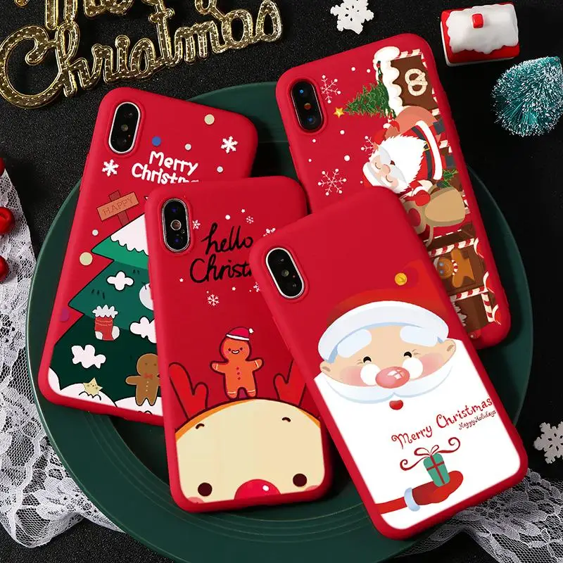 For TPU iPhone XS MAX Christmas Tree Phone Case For iPhone XS MAX XS X XR 11 For iPhone 5 5S SE 6 6S 8Plus 7 Plus Soft Red Cover For TPU iPhone XS MAX Christmas Tree Phone Case For iPhone XS MAX XS X XR 11 For iPhone 5 5S SE 6 6S 8Plus 7 Plus Soft Red Cover