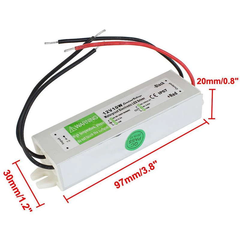 HHO-Switching power supply For LED Strip Light AC 110V- 220V To DC 12V- 10W