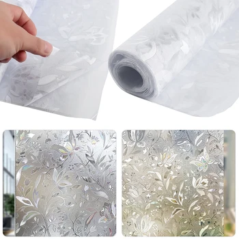 

Silver Iron Art Pattern Film Opaque Frosted Window Films Vinyl Static Cling Drop-Shipping Self Adhesive Privacy Glass Stickers