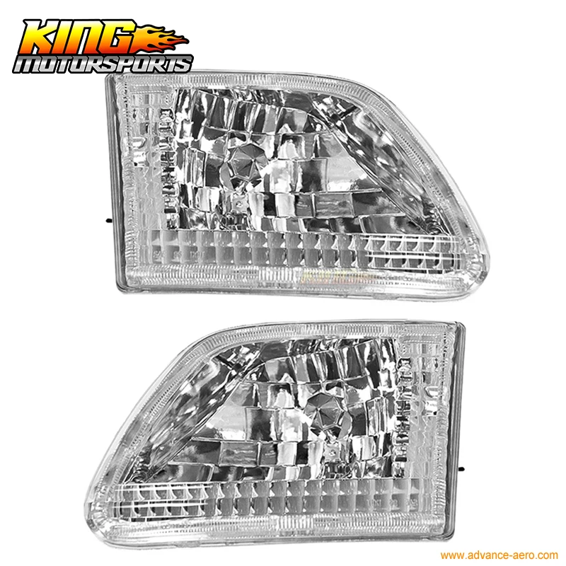 Подходит для 97-99-02 03 Ford F-150 F-250 Expedition евро фары хром чистый США Бесплатная доставка