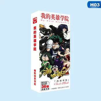 

36 Pcs/Set Many Anime Series My Hero Academia Paper Bookmark Book Holder Message Card Gift Stationery
