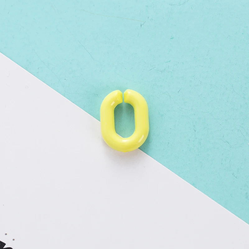 yellow Meetee, 100 шт., 19x15 мм, красочное уплотнительное кольцо, пряжка, пластик, акрил, цепь, Открытый круг, для подключения, цепочка для ключей, сделай сам, изготовление ювелирных аксессуаров - Цвет: yellow